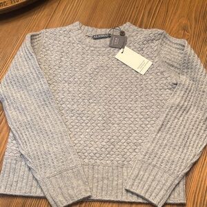 Alashan Women's Light Gray Crew Neck Sweater